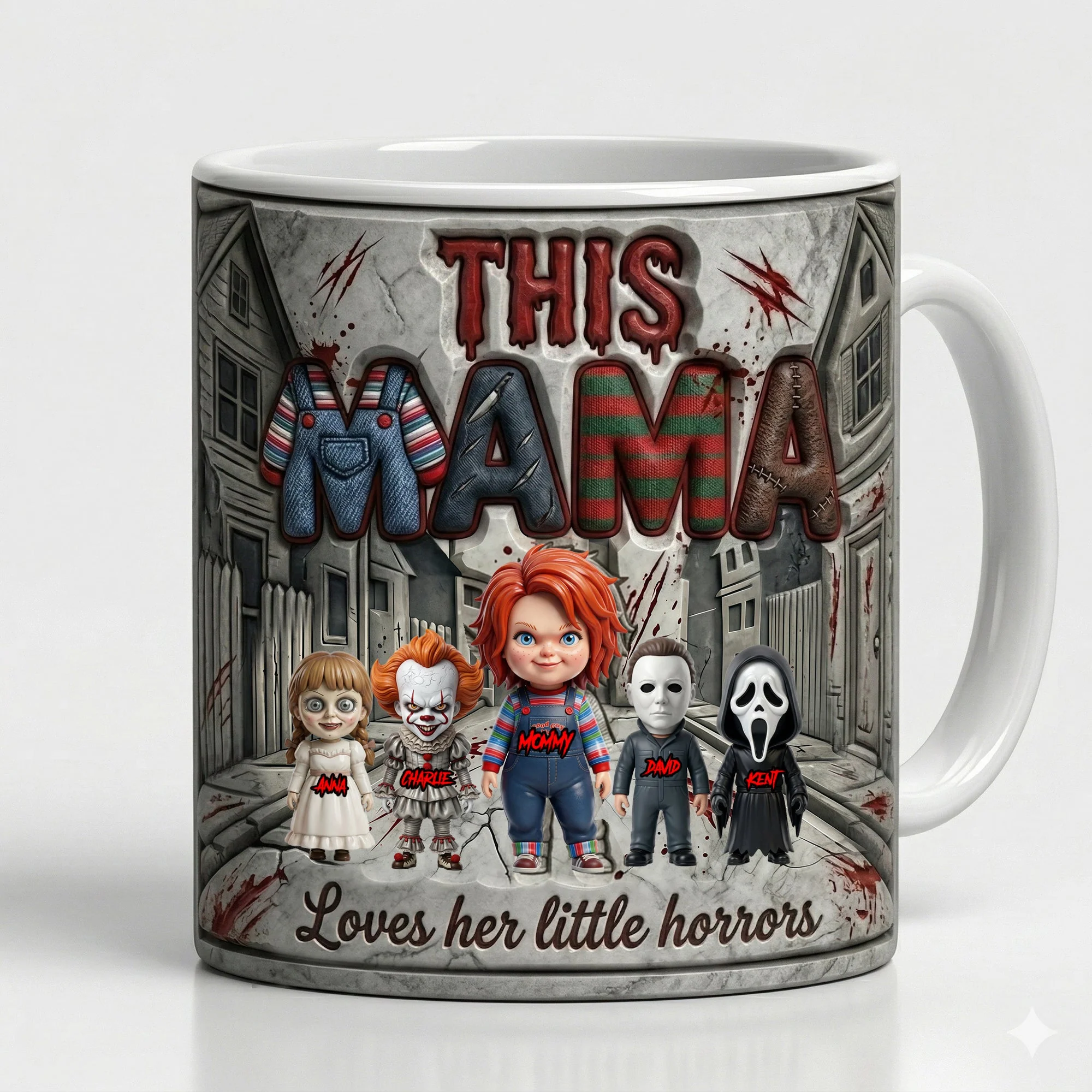 Personalized Black Ceramic Coffee Mug for Mom | Halloween Gift Mug GradoCreations