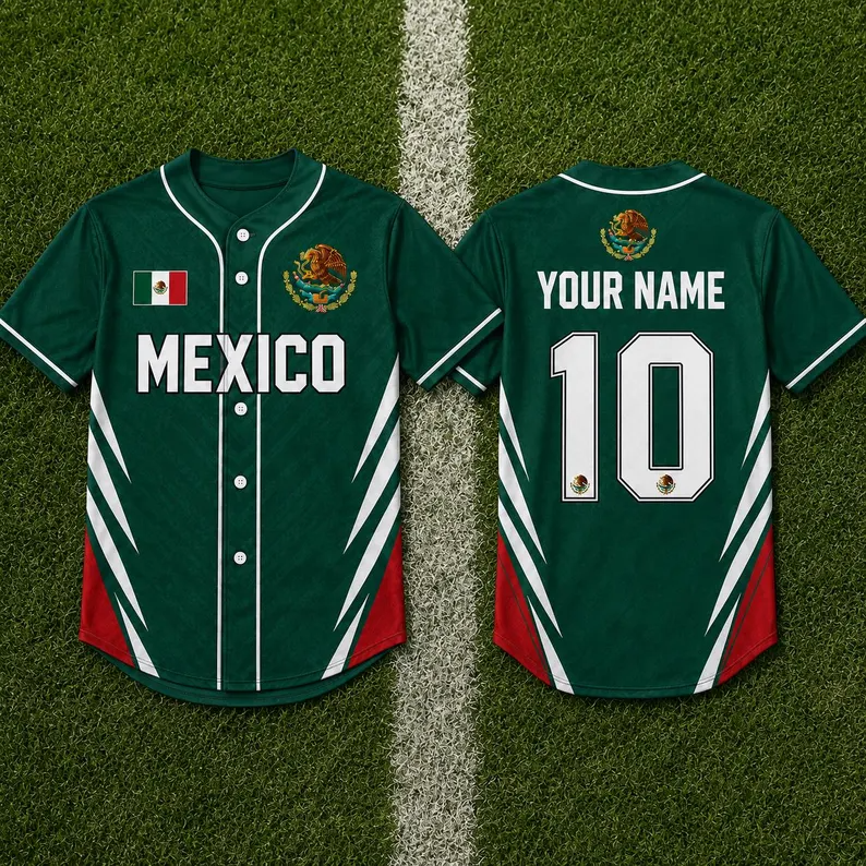 Personalized Mexico Football Jersey Custom Name Gift for Soccer Fans
