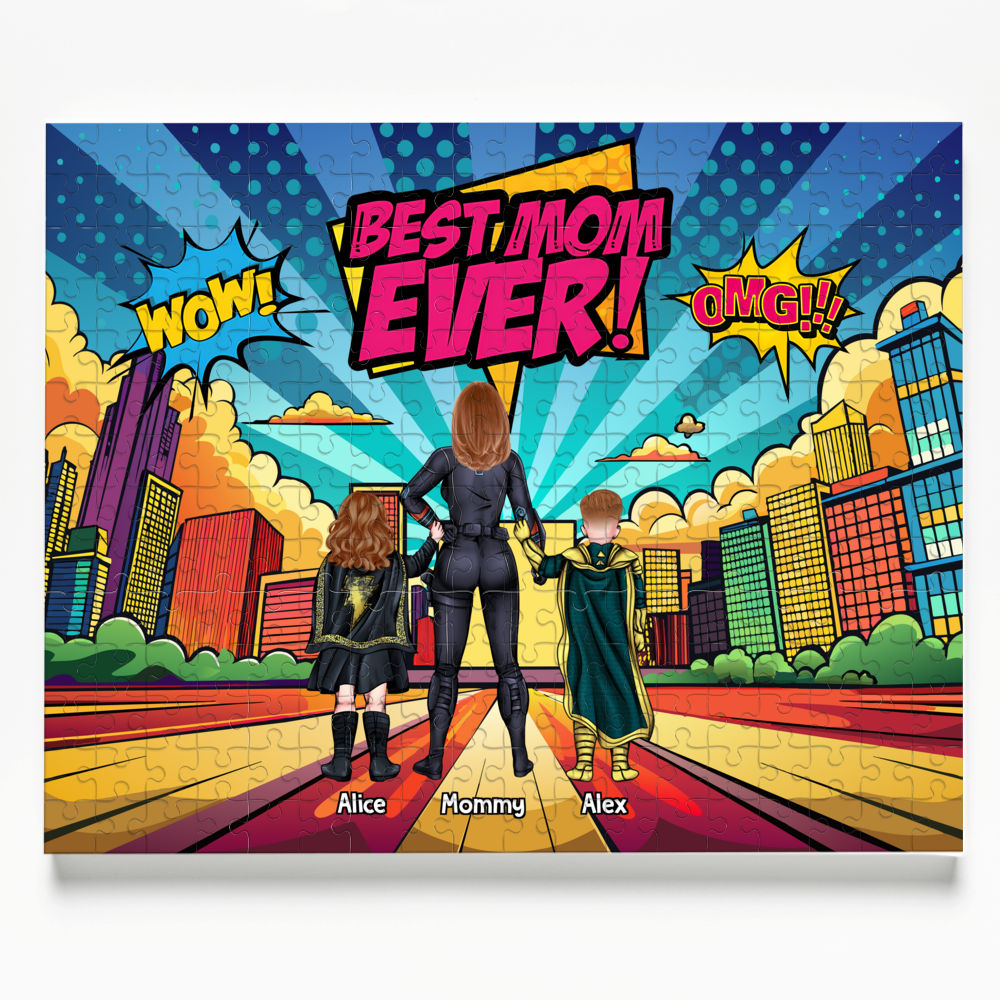 Personalized Best Mom Ever Puzzle Custom Family Gift for Mom Puzzle GradoCreations