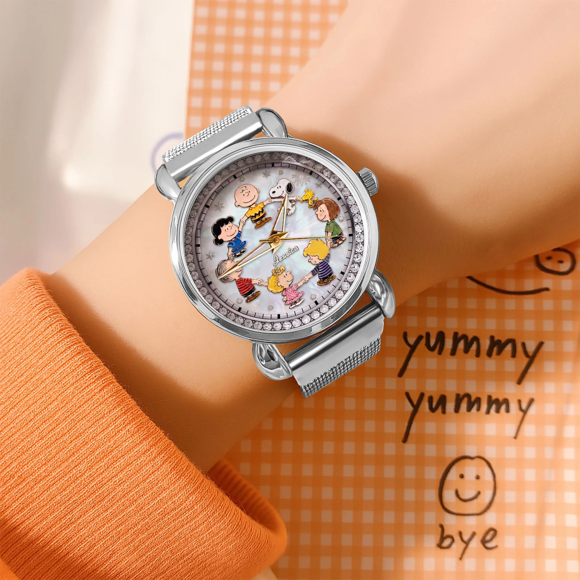 Personalized Cartoon Friends Women Hand Watch Custom Name Gift for Her Women Hand Watch GradoCreations