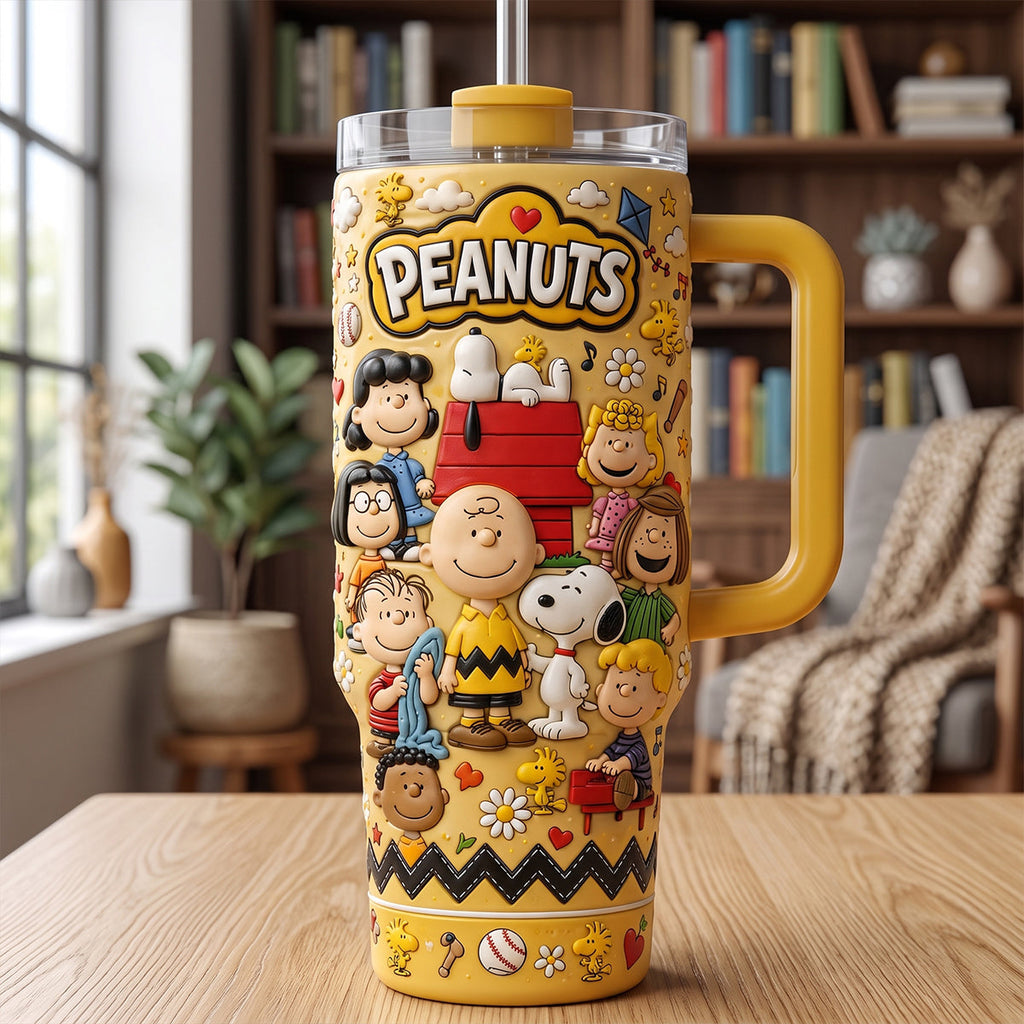 Personalized Peanuts 40oz Tumbler with Handle - Unique Gift Tumbler GradoCreations