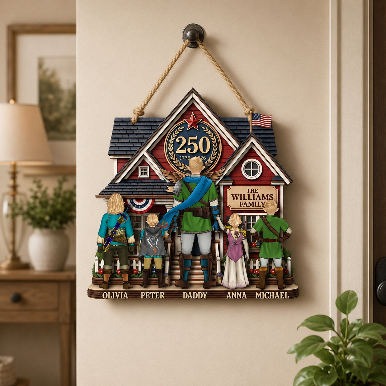 Personalized Wood Sign 250 Years of America Gift for Dad
