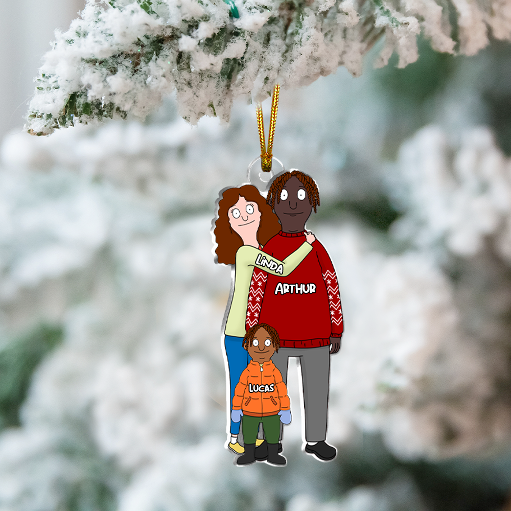 Funny Personalized Burger Family Acrylic Ornament Gift