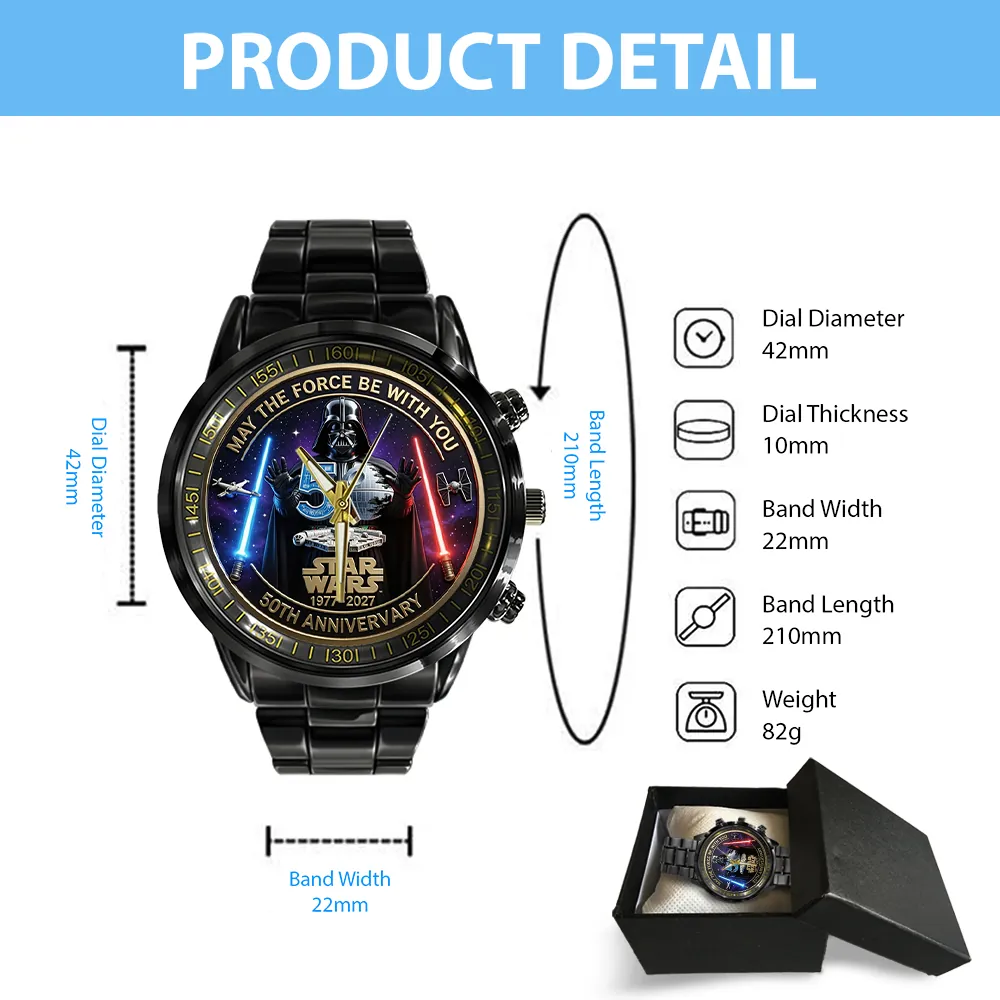 Personalized Star Wars 50th Anniversary Hand Watch Gift for Movie Fans