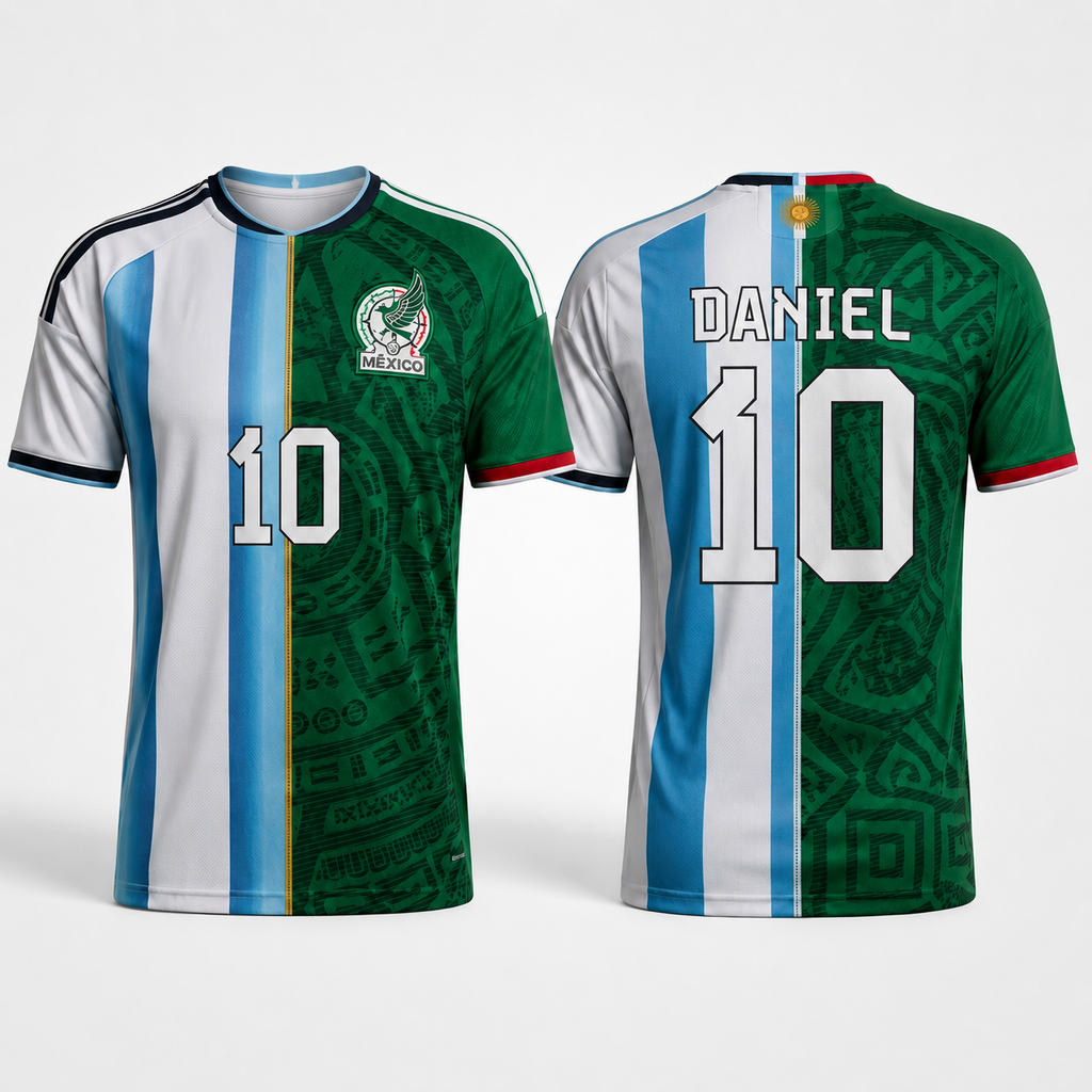 Personalized Soccer Jersey Argentina x Mexico - Gift for Football Fans