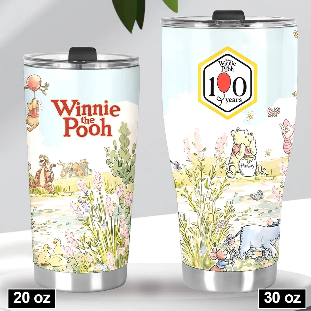 Personalized Winnie the Pooh 100th Anniversary Tumbler Gift for Movie Fans