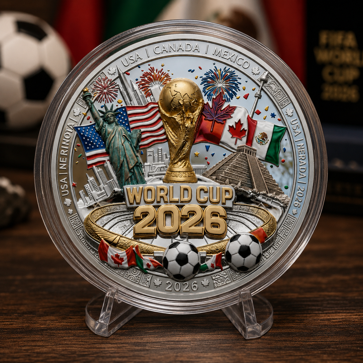2026 World Cup Commemorative Coin Collectible Gift for Fans