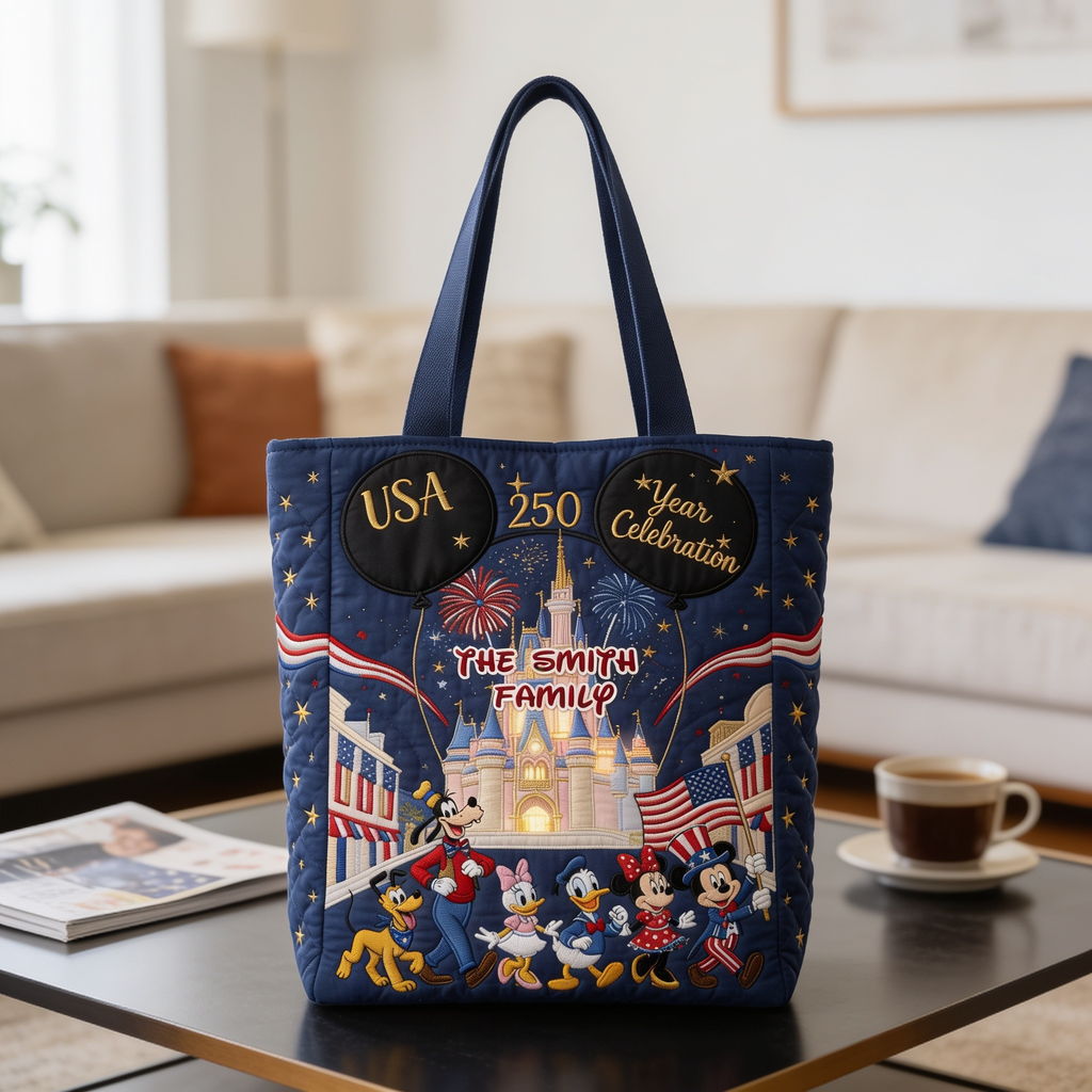 Personalized Quilted Tote Bag USA 250th Anniversary Gift