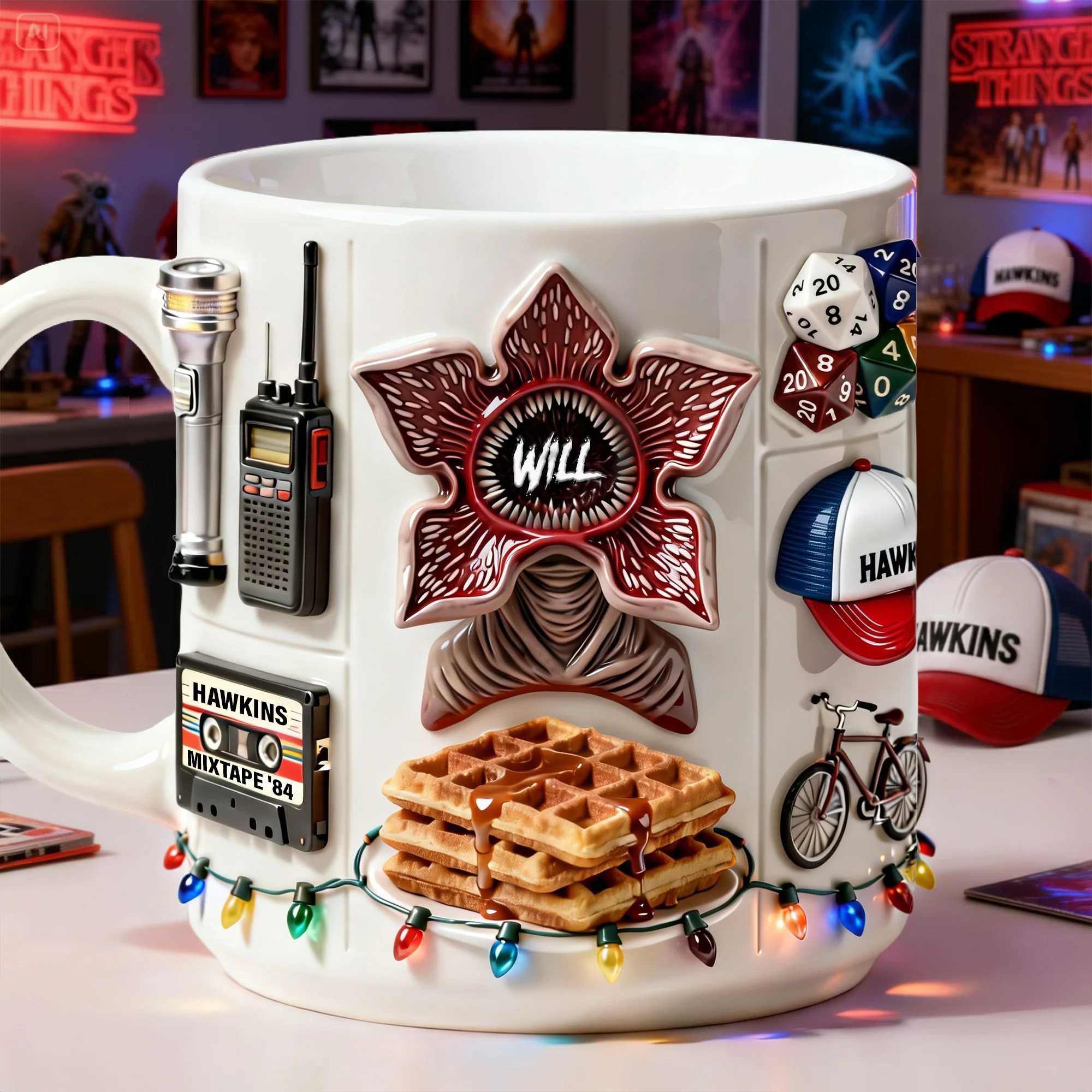Personalized Horror Character Accent Mug Halloween Gift for Movie Fans Mug GradoCreations