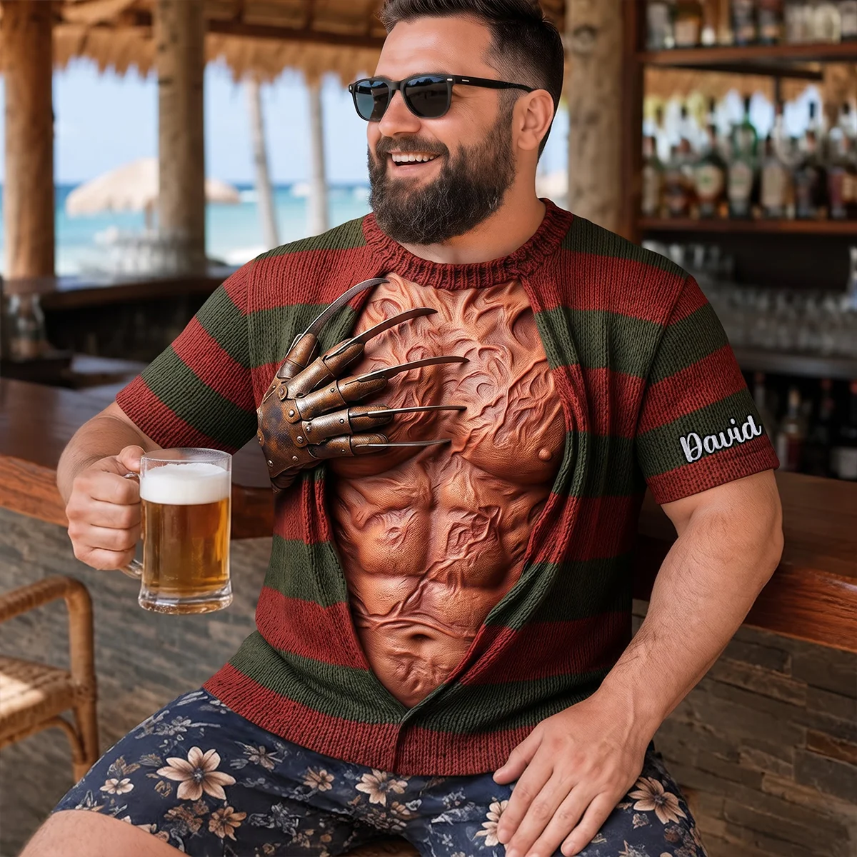 Custom Freddy Krueger Horror Costume AOP T-Shirt | Funny Halloween Gift AOP Tshirt GradoCreations