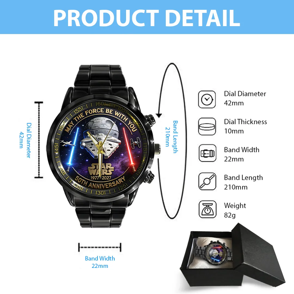 Personalized Star Wars 50th Anniversary Hand Watch Gift for Him