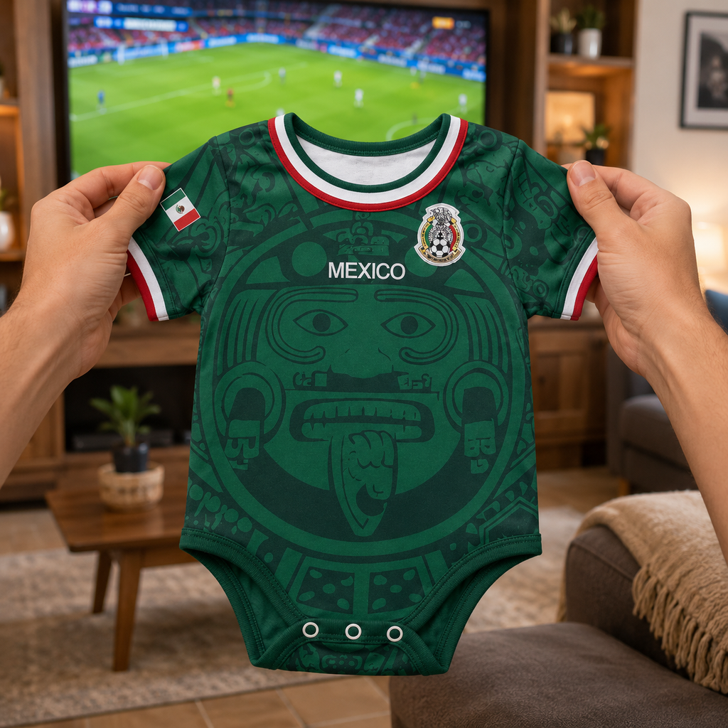 Personalized Mexico Baby Jersey Bodysuit Custom Name Gift for New Parents