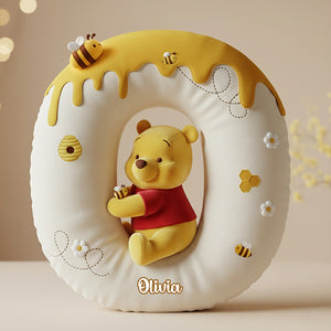 Personalized Honey Bear Alphabet Pillow Custom Name Gift for Kids