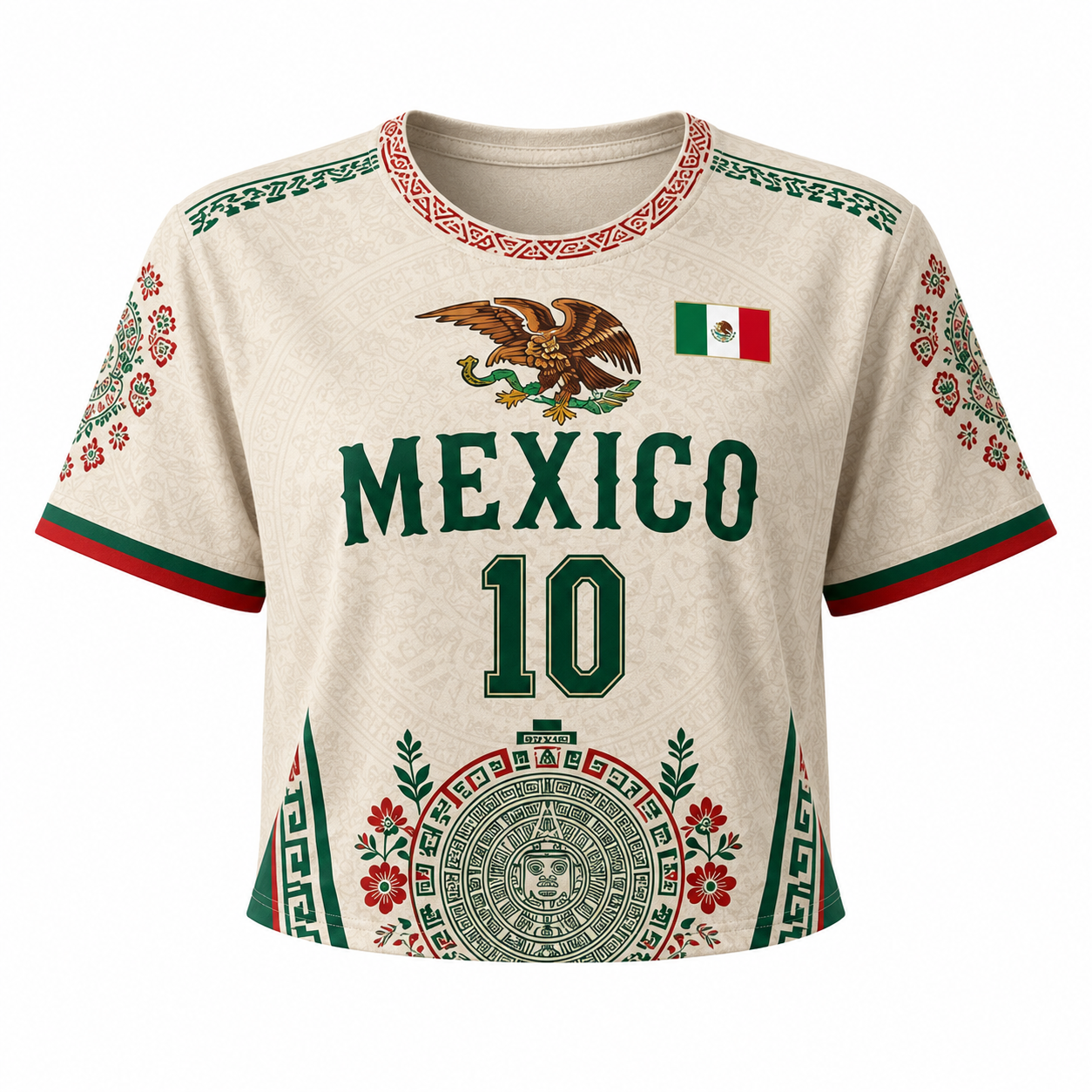 Personalized Mexico Soccer Jersey Crop Tee Gift for Fans