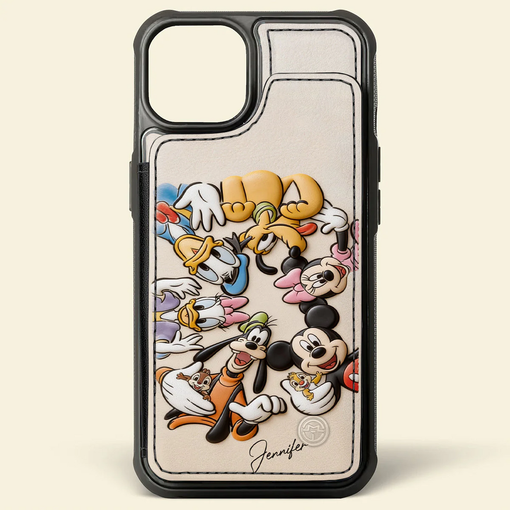 Personalized Phone Wallet Case with Disney Characters Gift for Movie Fans