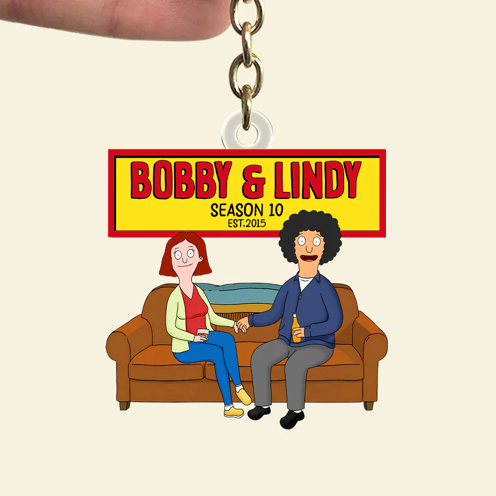 Personalized Burger Couple Acrylic Keychain Gift for Couple, Anniversary