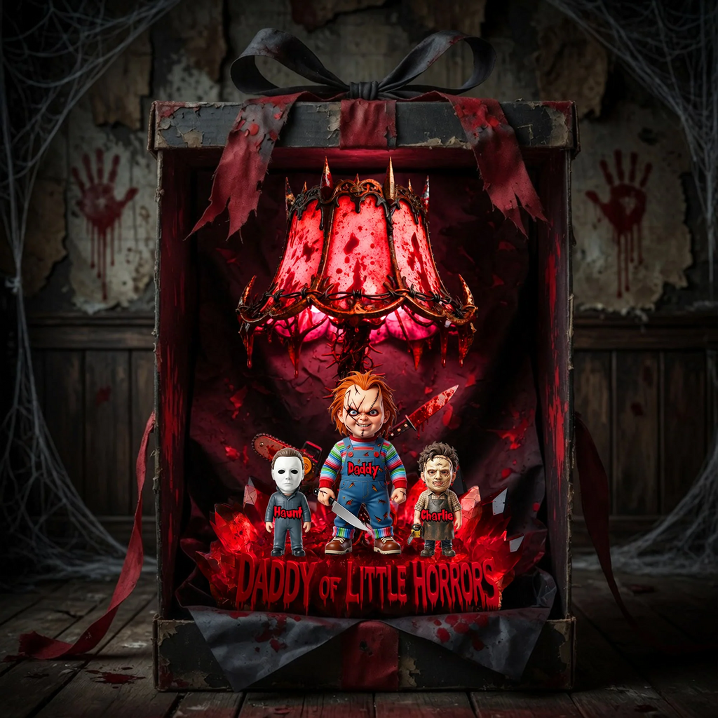 Personalized Papa Of Little Horrors Acrylic Light Box Halloween Gift for Dad Acrylic Light Box GradoCreations