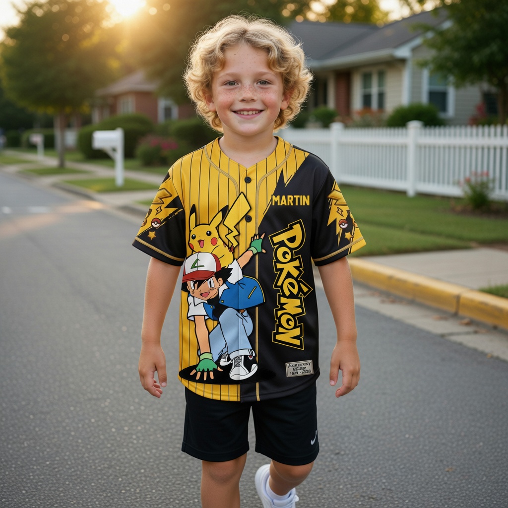 Personalized Pokémon Baseball Jersey for Kids & Adults - Unique Anniversary Gift