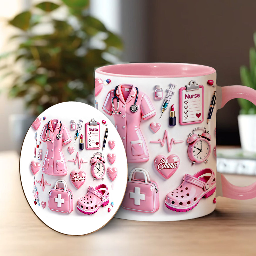 Personalized Nurse Accent Mug Custom Name Gift for Nurse