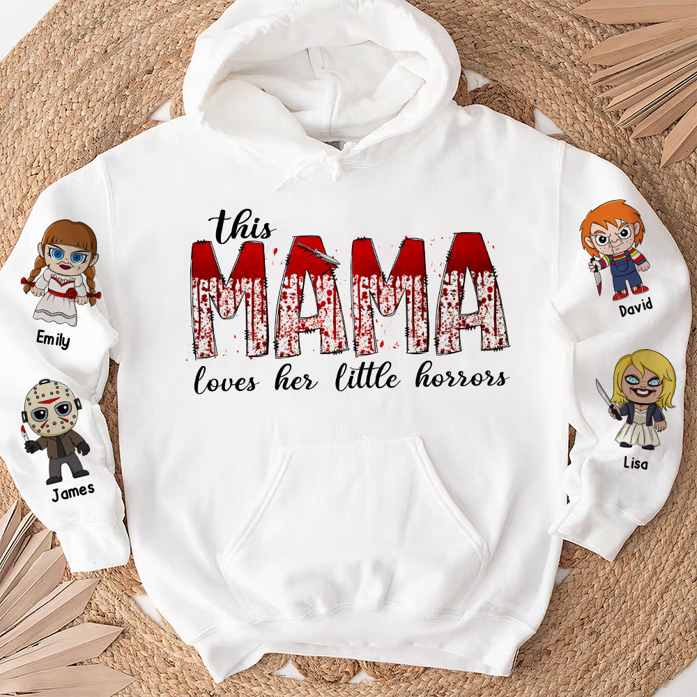 Personalized Mama and Kids Name Sweatshirt Halloween Gift for Mom