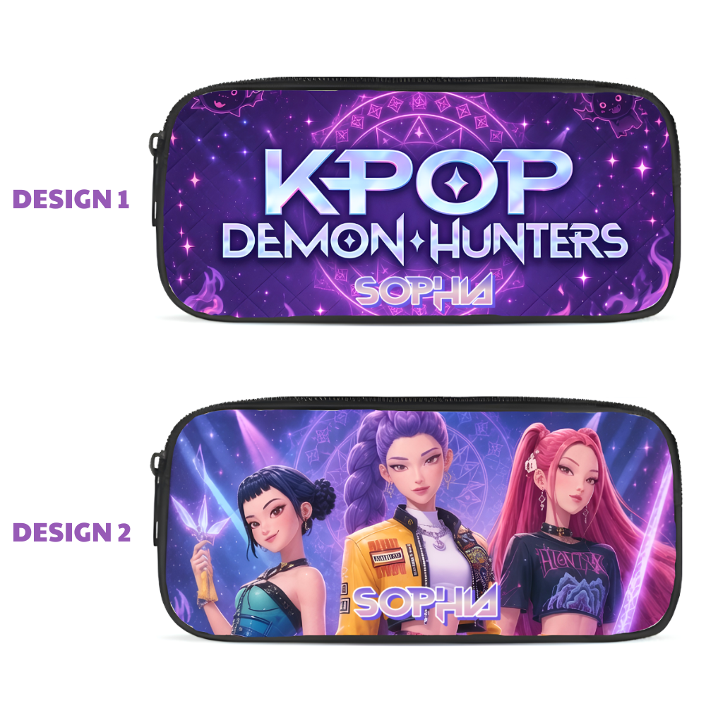 Personalized KPOP Demon Hunters School Set for Girls - Backpack, Lunch Bag, Pencil Case, Water Bottle School Bag+ GradoCreations