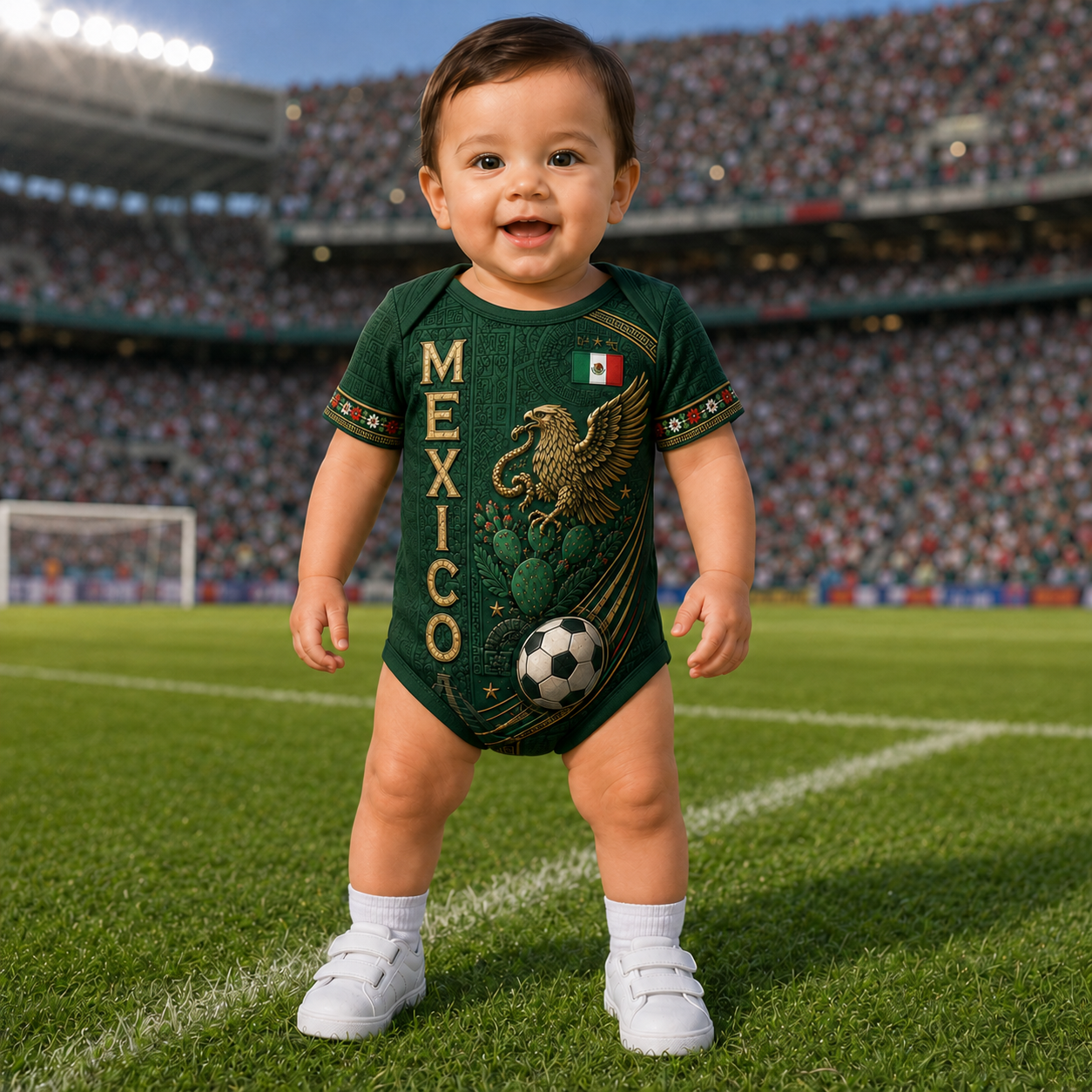 Personalized Mexico Aztec Football Baby Jersey Bodysuit Gift for New Moms