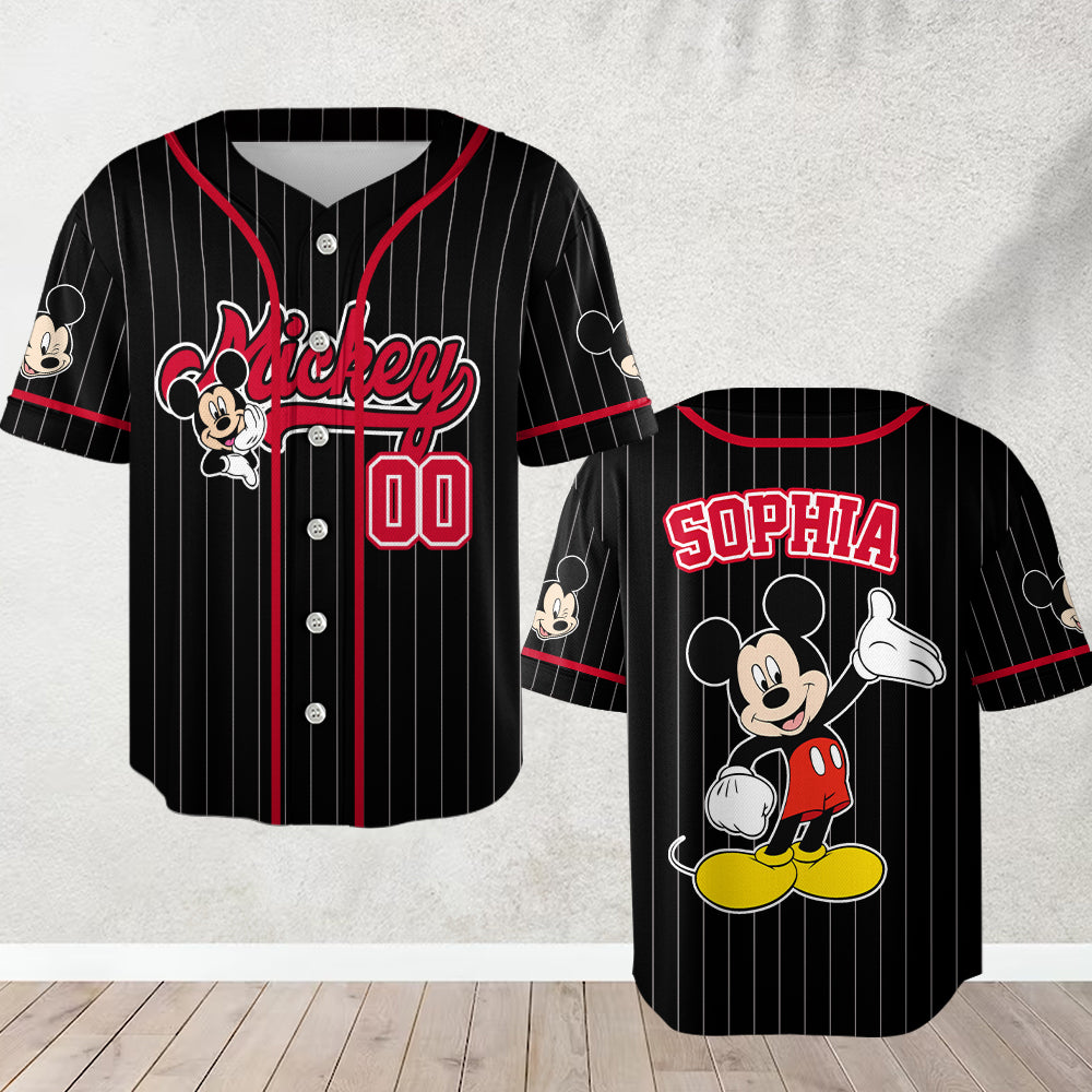Personalized Mickey Mouse Baseball Jersey Custom Name Gift for Movie Fans