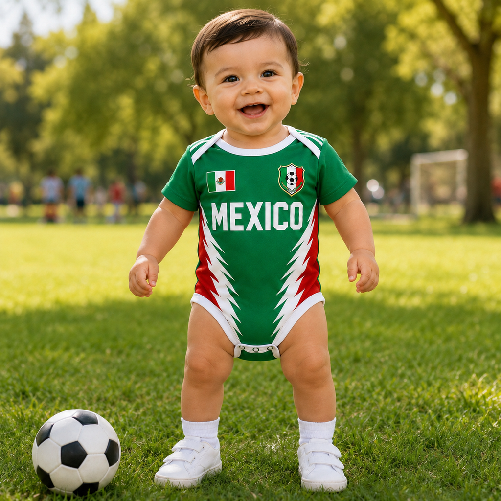 Personalized Baby Jersey Bodysuit Mexico Soccer 2026 Gift for New Parents
