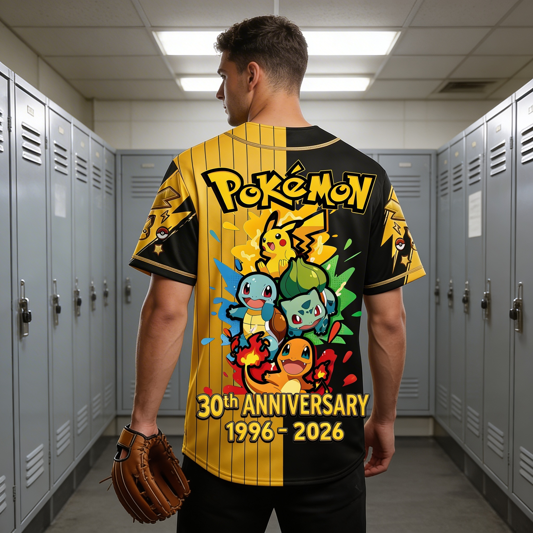 Personalized Pokémon Baseball Jersey for Adults & Kids - 30th Anniversary Gift
