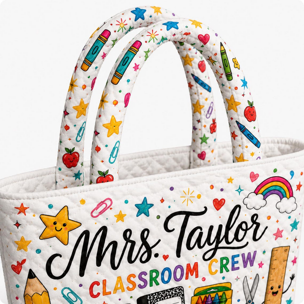 Personalized Teacher Tote Bag Classroom Crew Design for Educator Gift