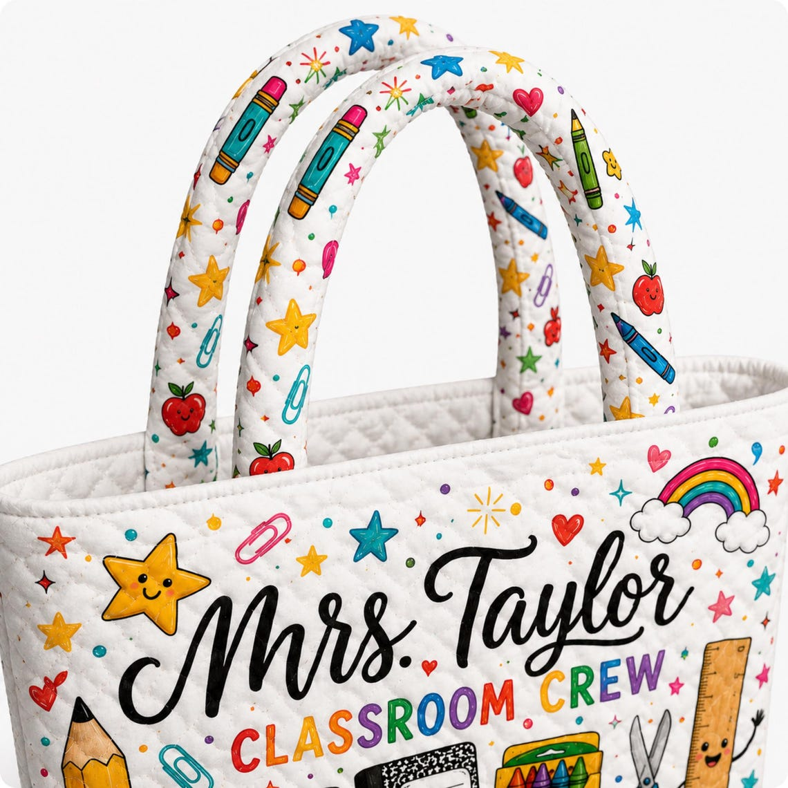 Personalized Teacher Tote Bag Classroom Crew Design for Educator Gift