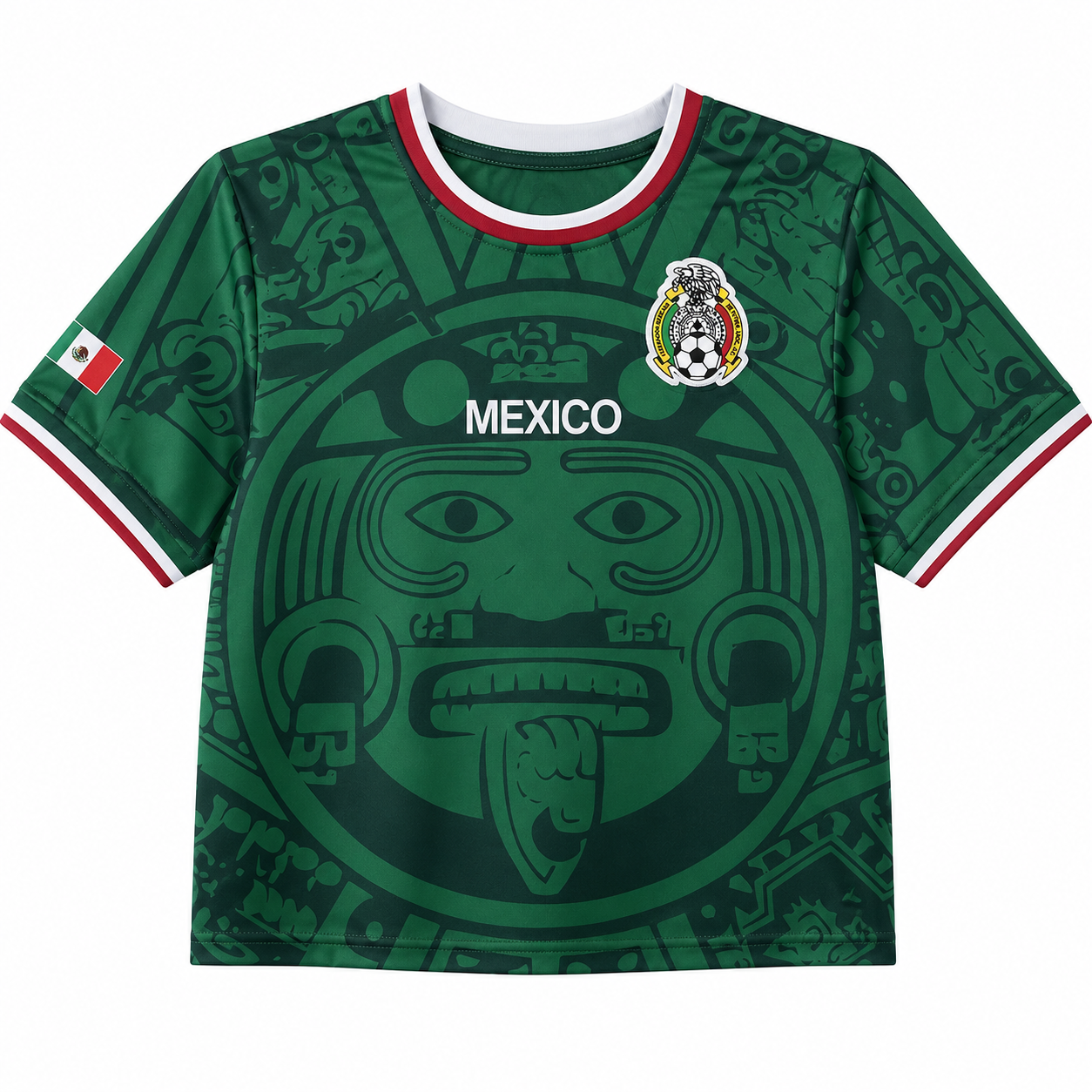 Personalized Mexico Soccer Jersey Crop Tee Custom Name Gift for Football Fans