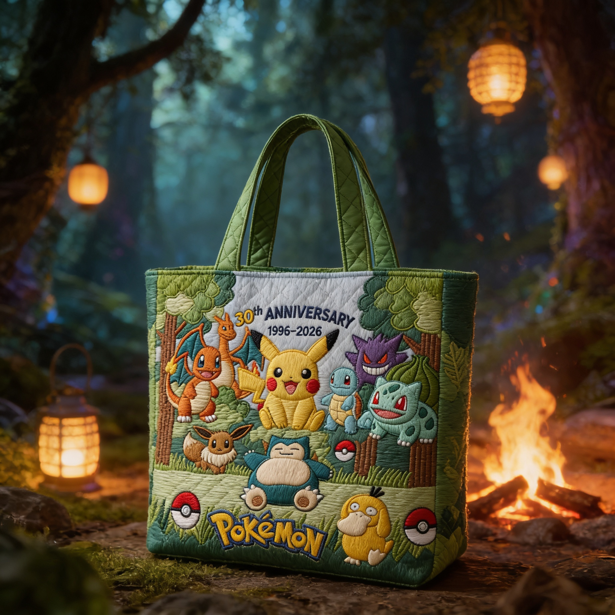 Personalized Quilted Tote Bag with Cute Monsterz Design - 30th Anniversary Gift for Movie Fans