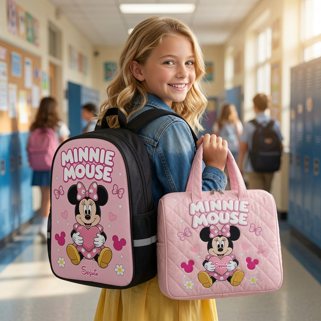 Personalized Minnie Mouse Quilted Duffle Bag Gift for Kids Quilted Duffle Bag GradoCreations