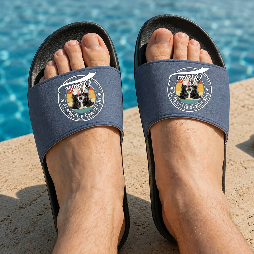 Personalized Custom Slide Sandals with Pet Photo Gift for Dog Lovers HN590 - Slide Sandals GradoCreations