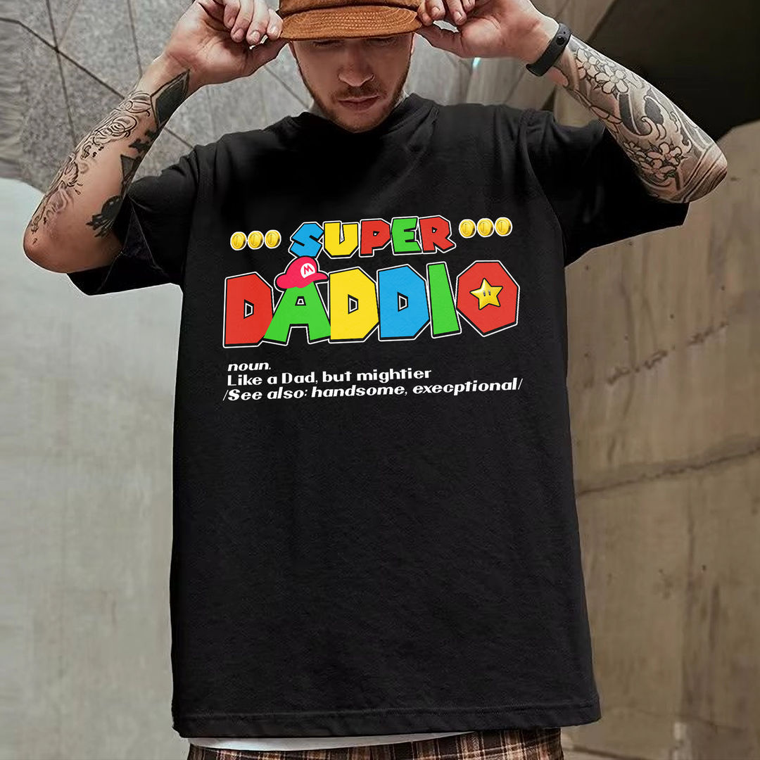 Personalized Super Daddio Shirt Best Dad Ever Gift for Dad