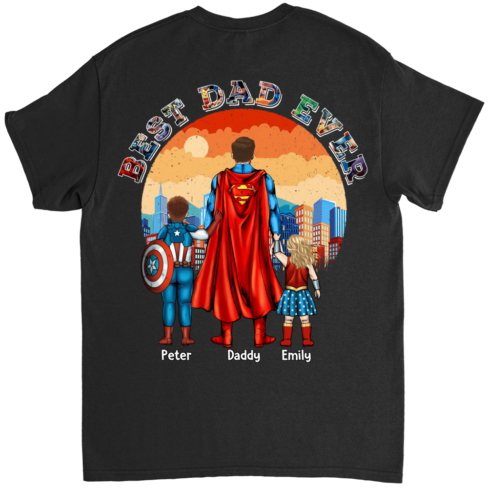 Personalized Best Dad Ever Super Dad Shirt Gift for Dad