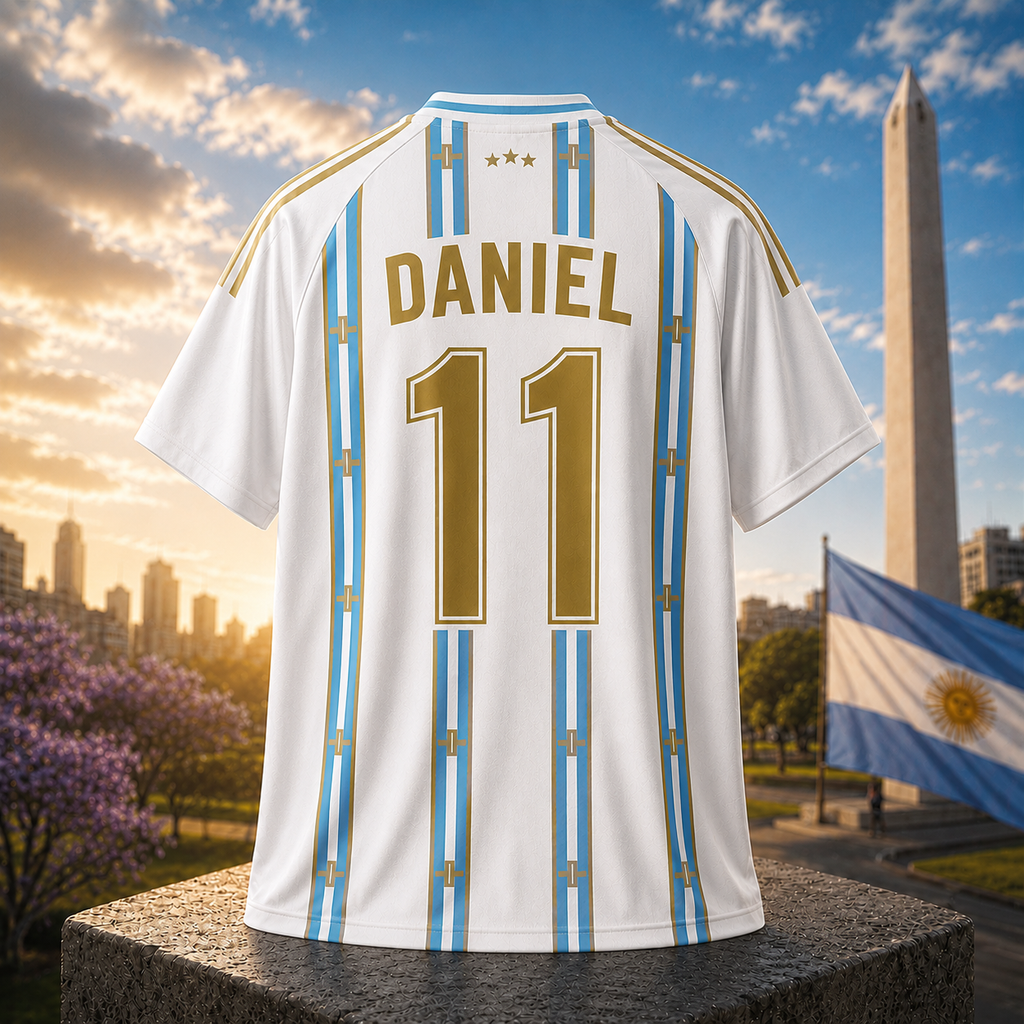 Personalized Argentina Soccer Jersey Custom Name Gift for Football Fans