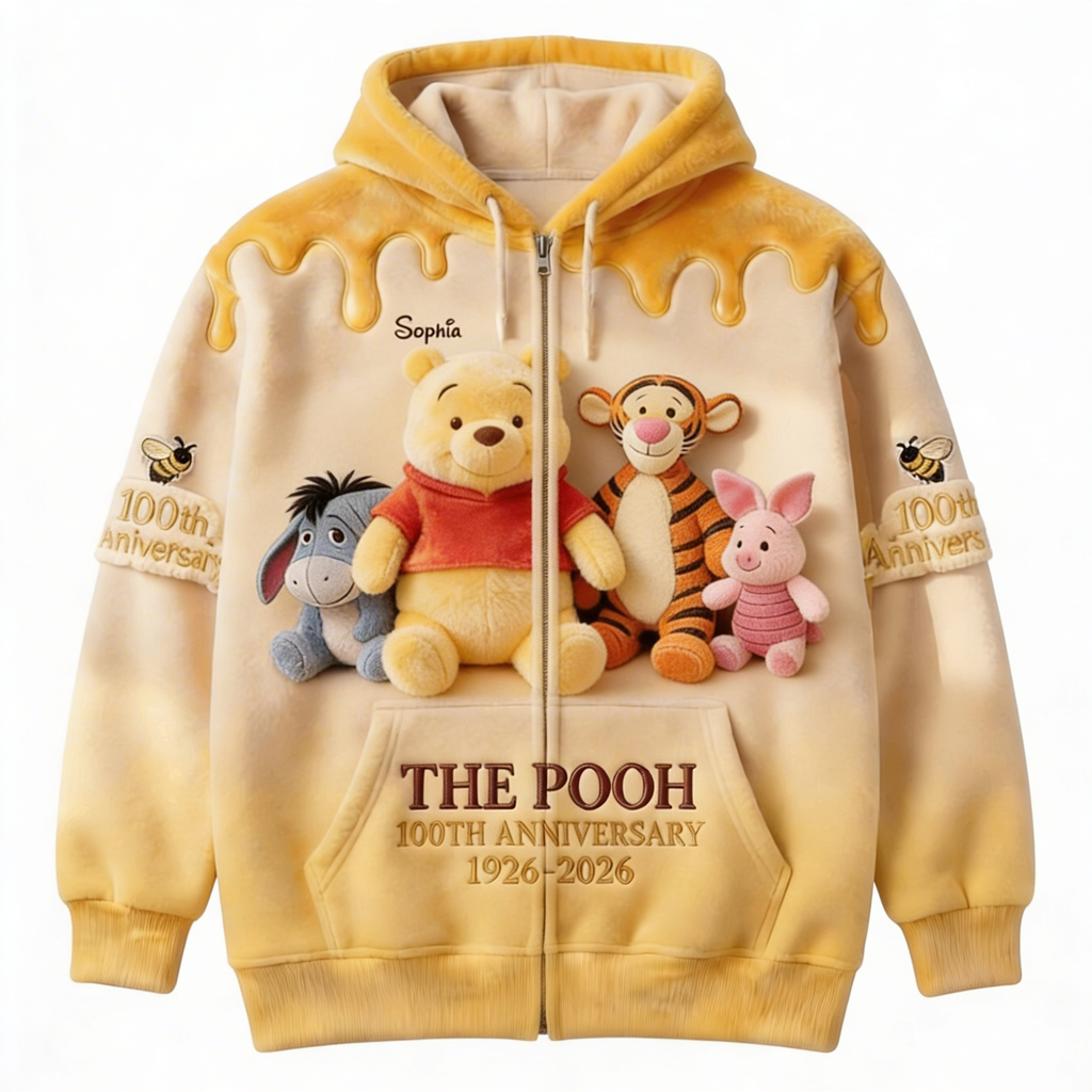 Personalized All Over Print Shirt 100 Years of Pooh Gift for Movie Fans