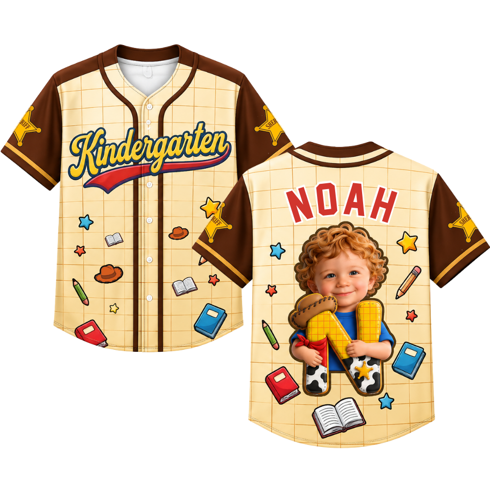 Personalized Cowboy Photo Baseball Jersey Kids Custom Gift Kid Baseball Jersey GradoCreations