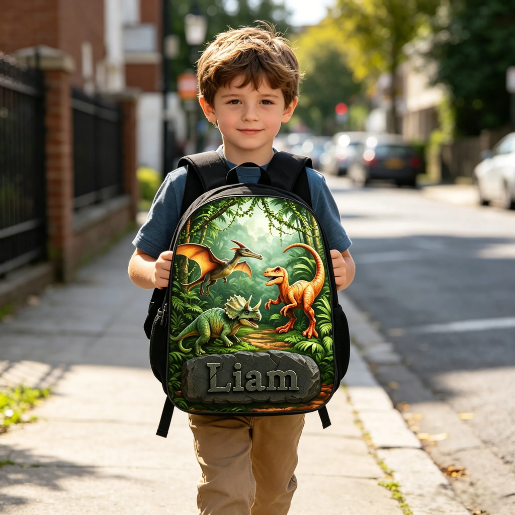 Personalized Dinosaur Backpack Set with Lunch Bag & More for Kids