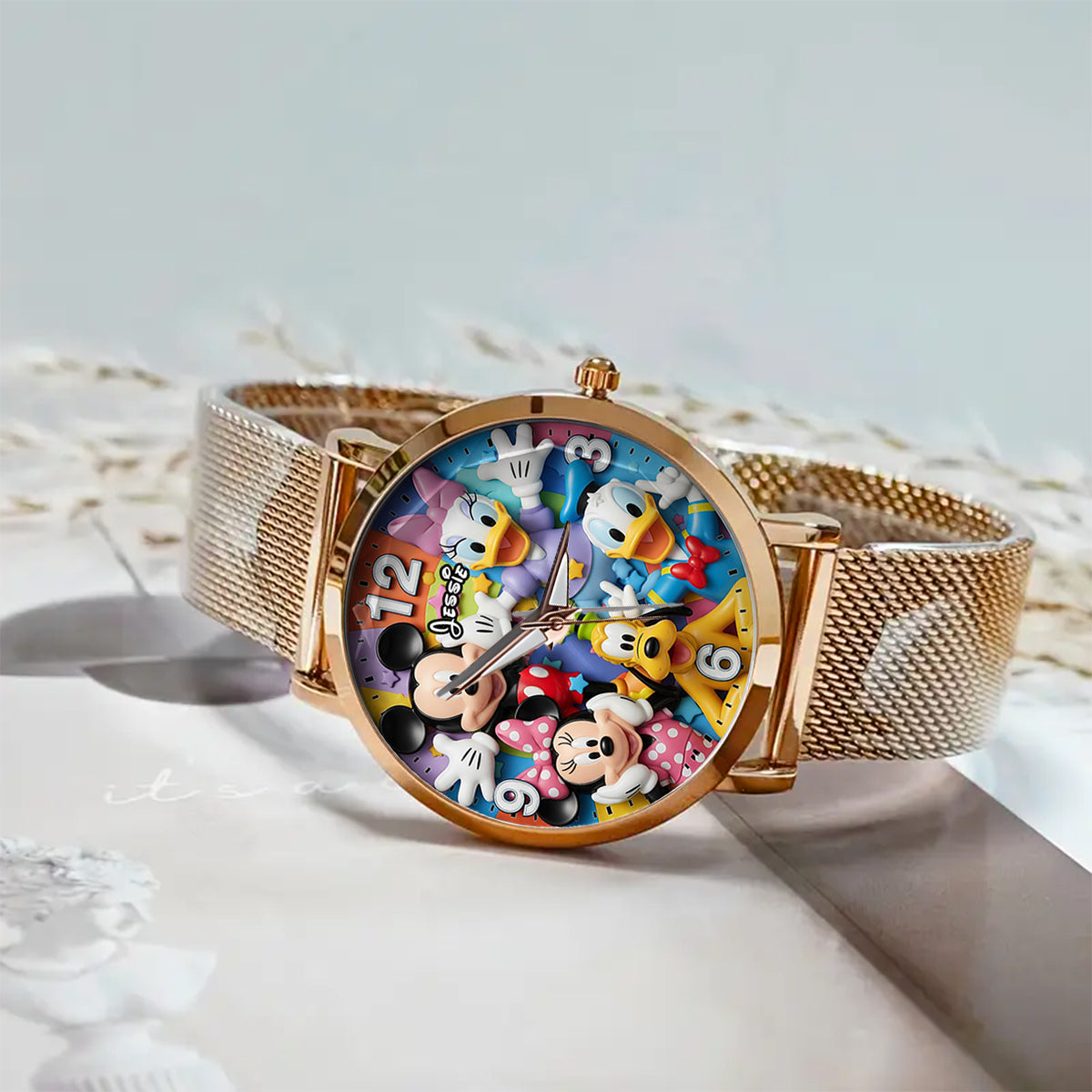 Personalized Women’s Watch with Disney Characters Custom Charm Gift for Her
