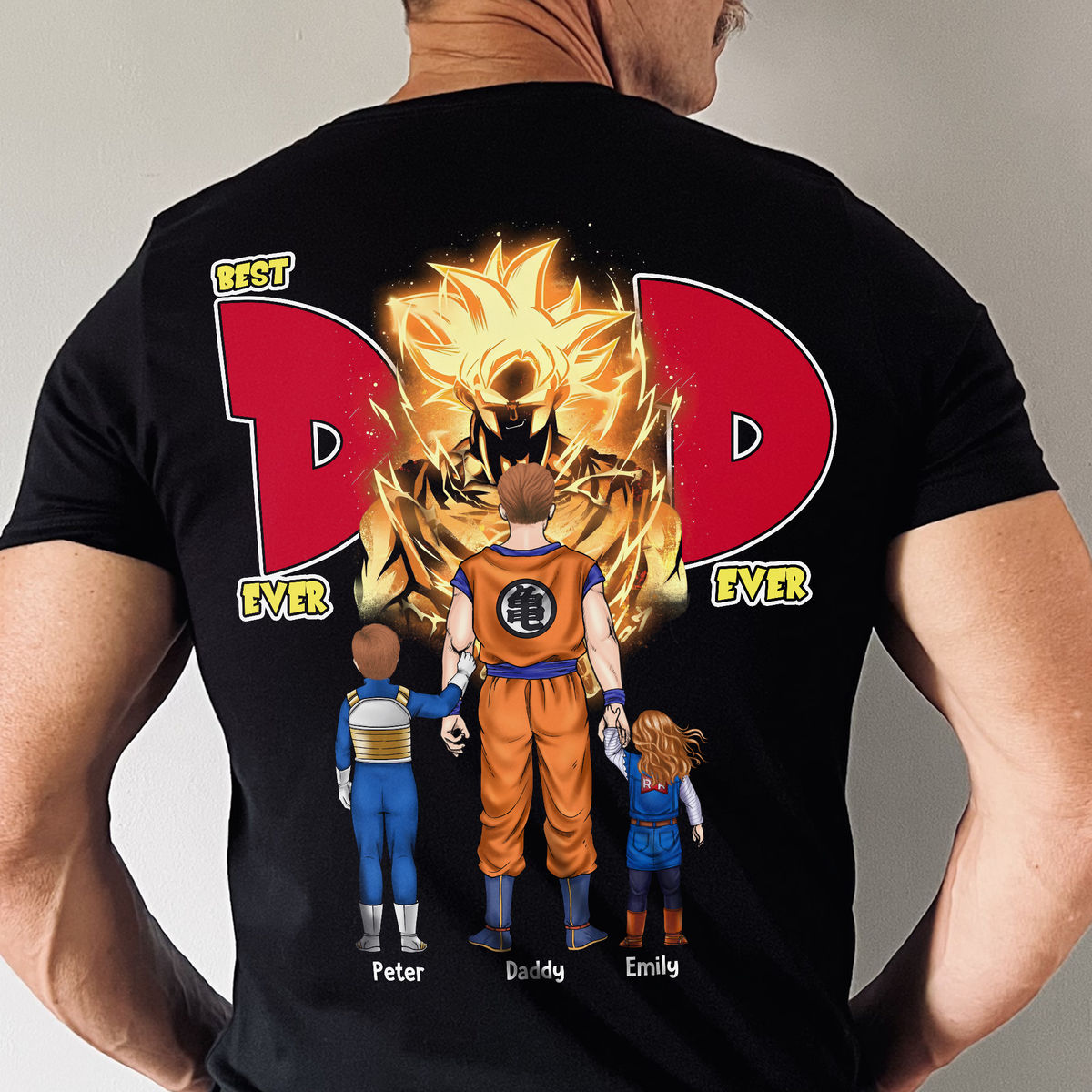 Personalized Best Dad Ever T-Shirt Custom Name Gift for Dad
