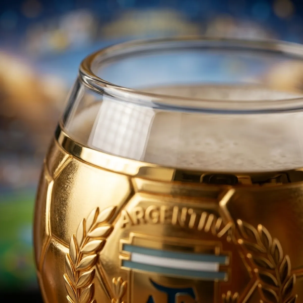 Personalized Argentina Trophy Beer Glass Gift for Football Fans
