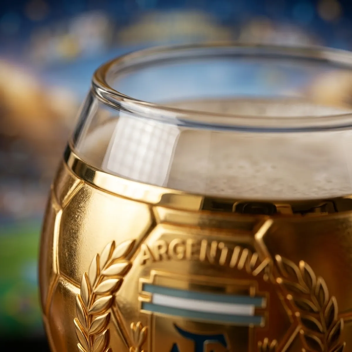 Personalized Argentina Trophy Beer Glass Gift for Football Fans