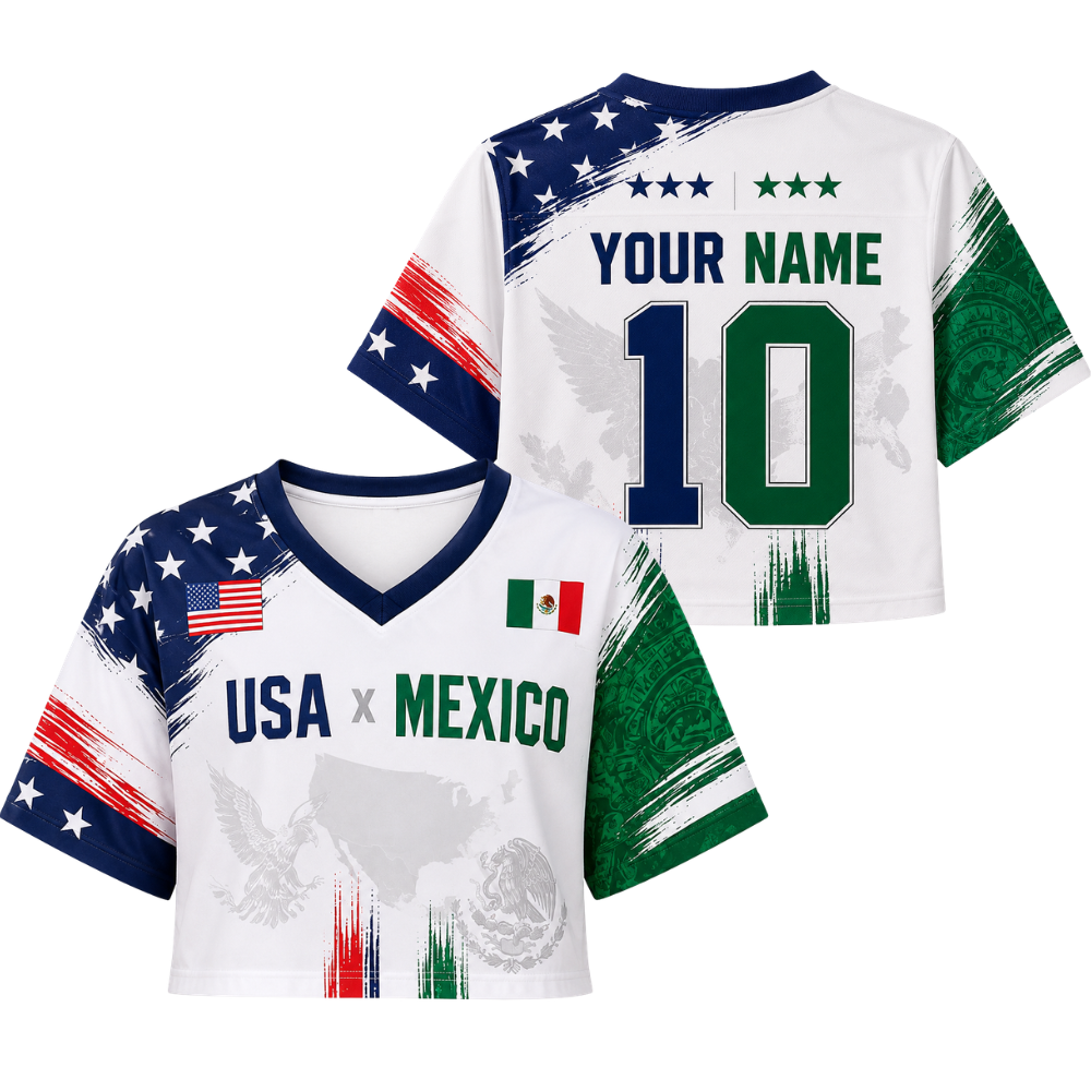 Personalized USA Mexico Soccer Crop Top Jersey Gift for Fans