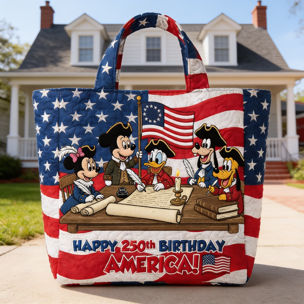 Personalized Quilted Tote Bag USA Independence Gift for Movie Fans
