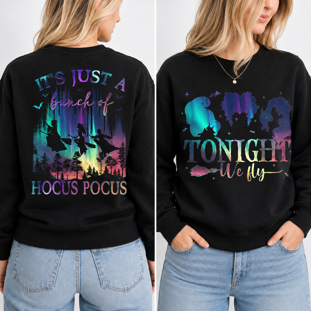 Personalized Halloween Shirt with Neon Witch Design for Her Cotton Apparel GradoCreations