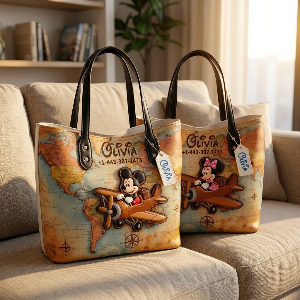 Personalized Travel Tote Bag with Custom Name for Movie Fans