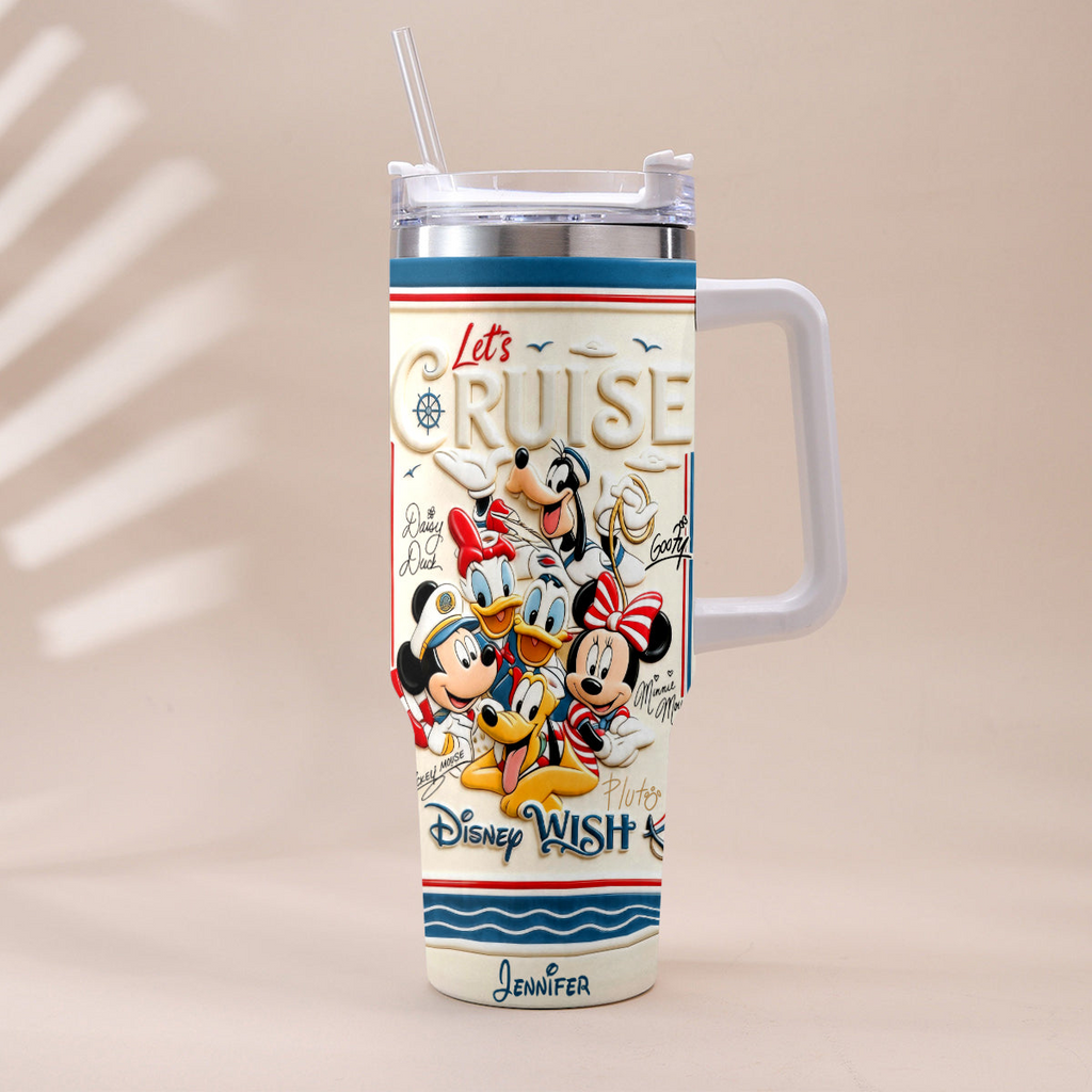 Personalized Disney Cruise Tumbler with 3D Design for Travelers Tumbler GradoCreations